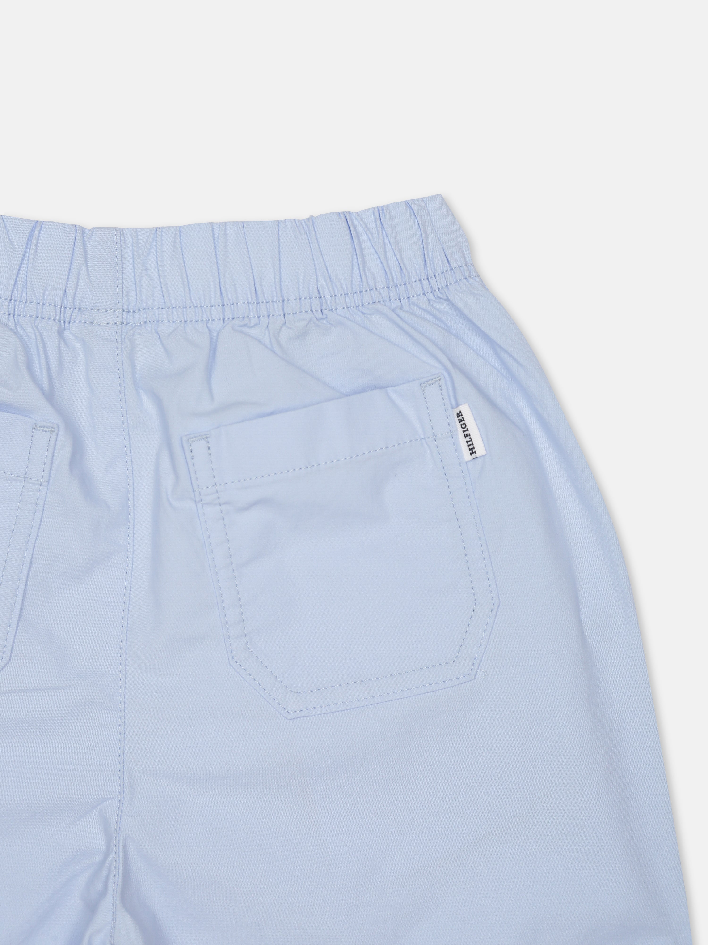 Boys Blue Solid Cotton Blend Non-Denim Bottom Regular Fit