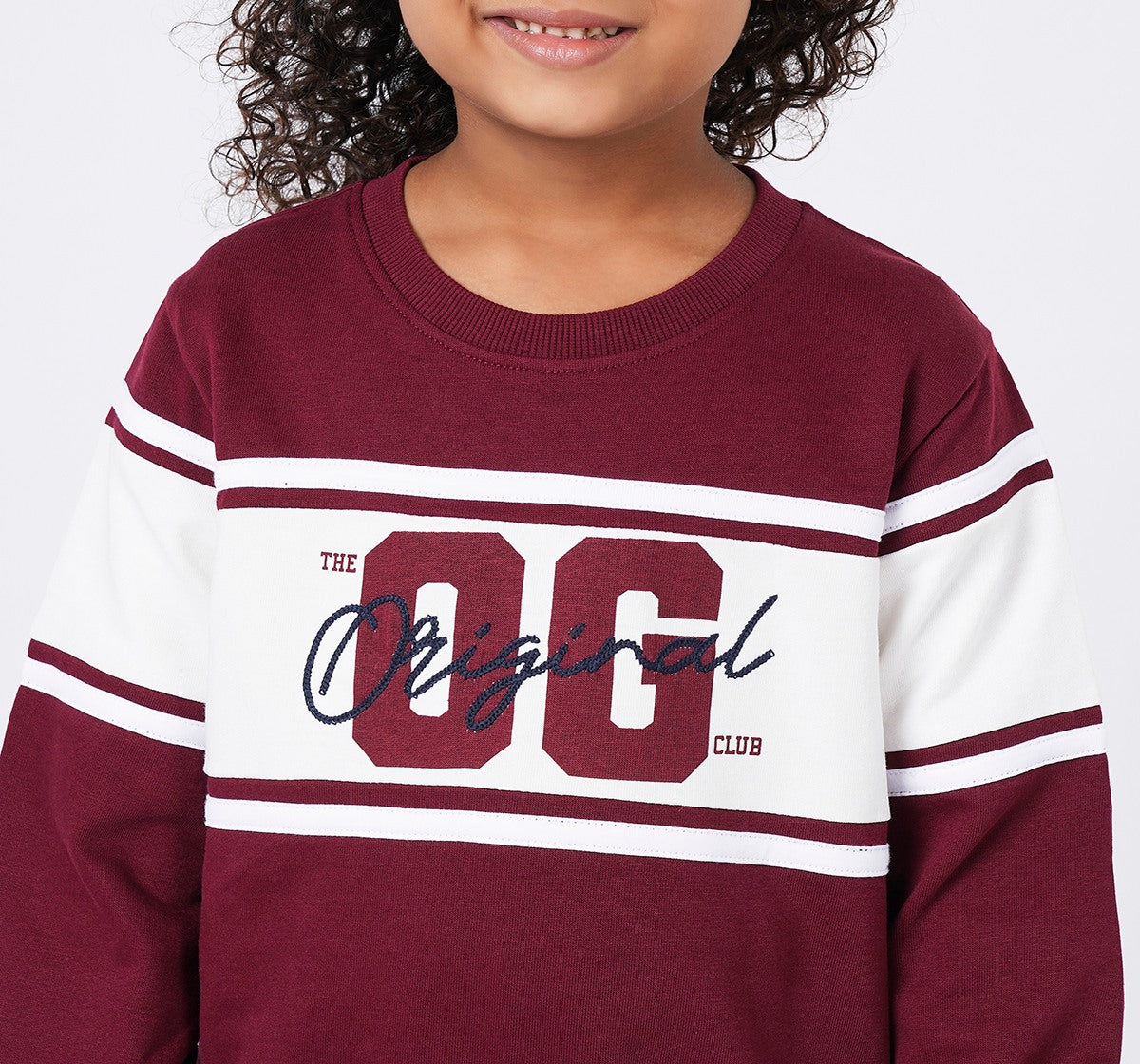 Crew Neck Sweatshirt with Wide Pant Set Red