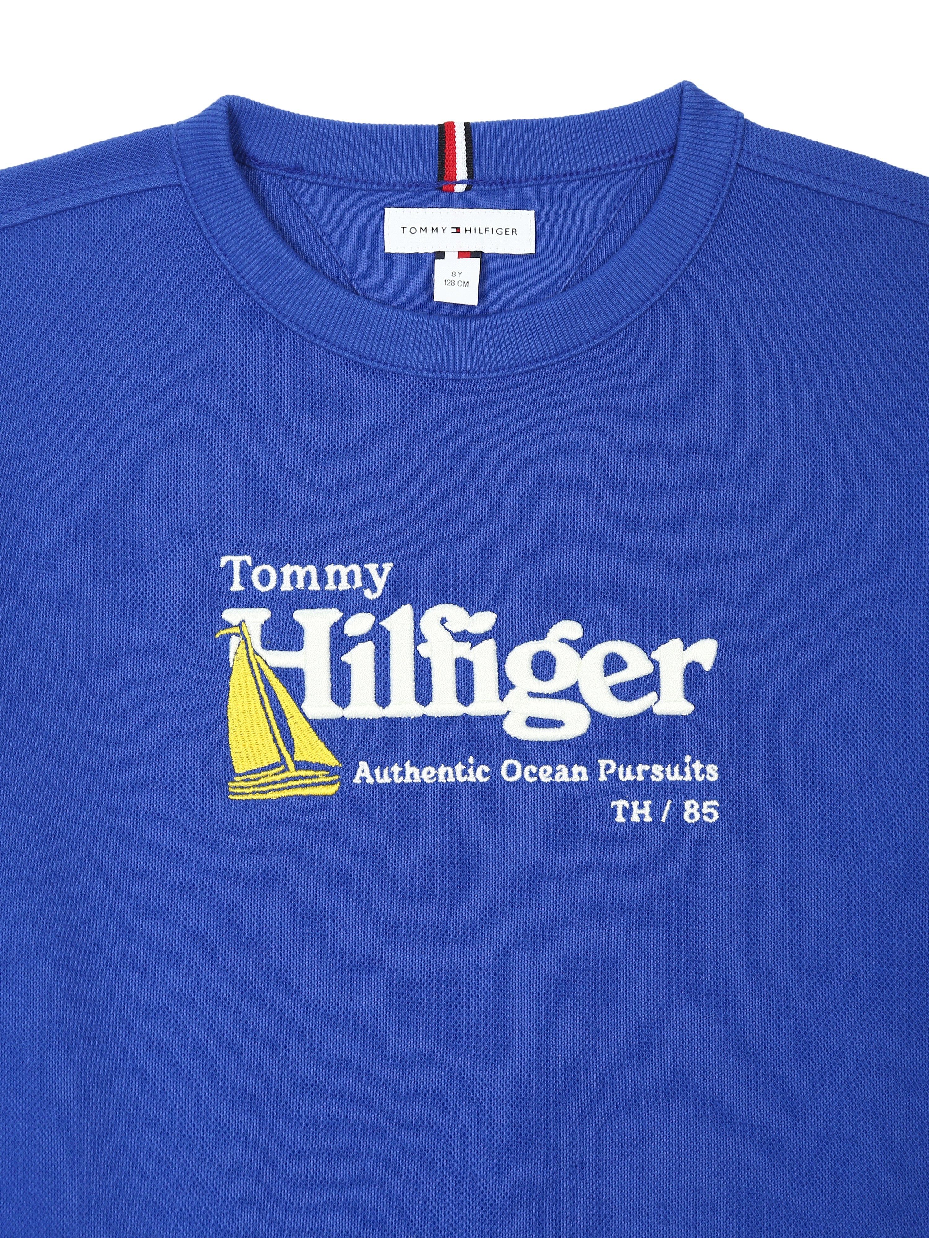 Logo Blue Regenerative Cotton Sweatshirt for Boys
