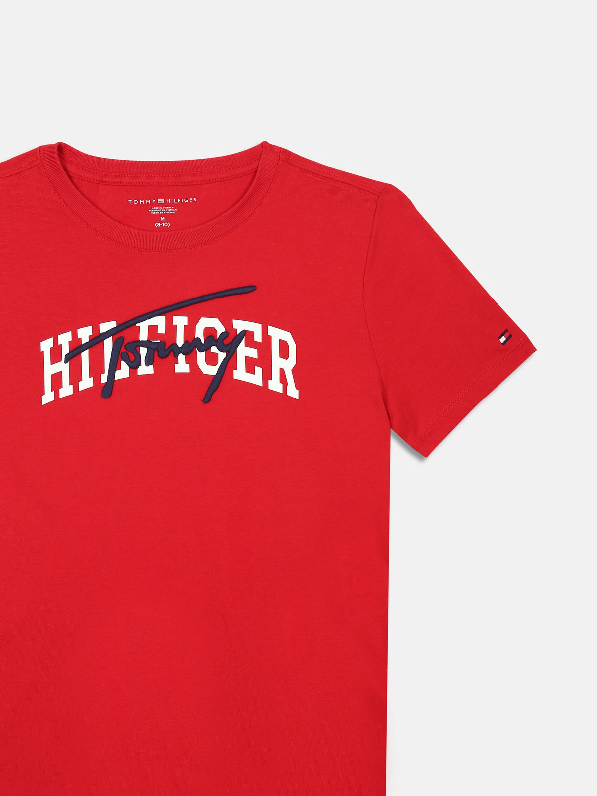 Boys Logo Regular Fit Cotton T-Shirt Red