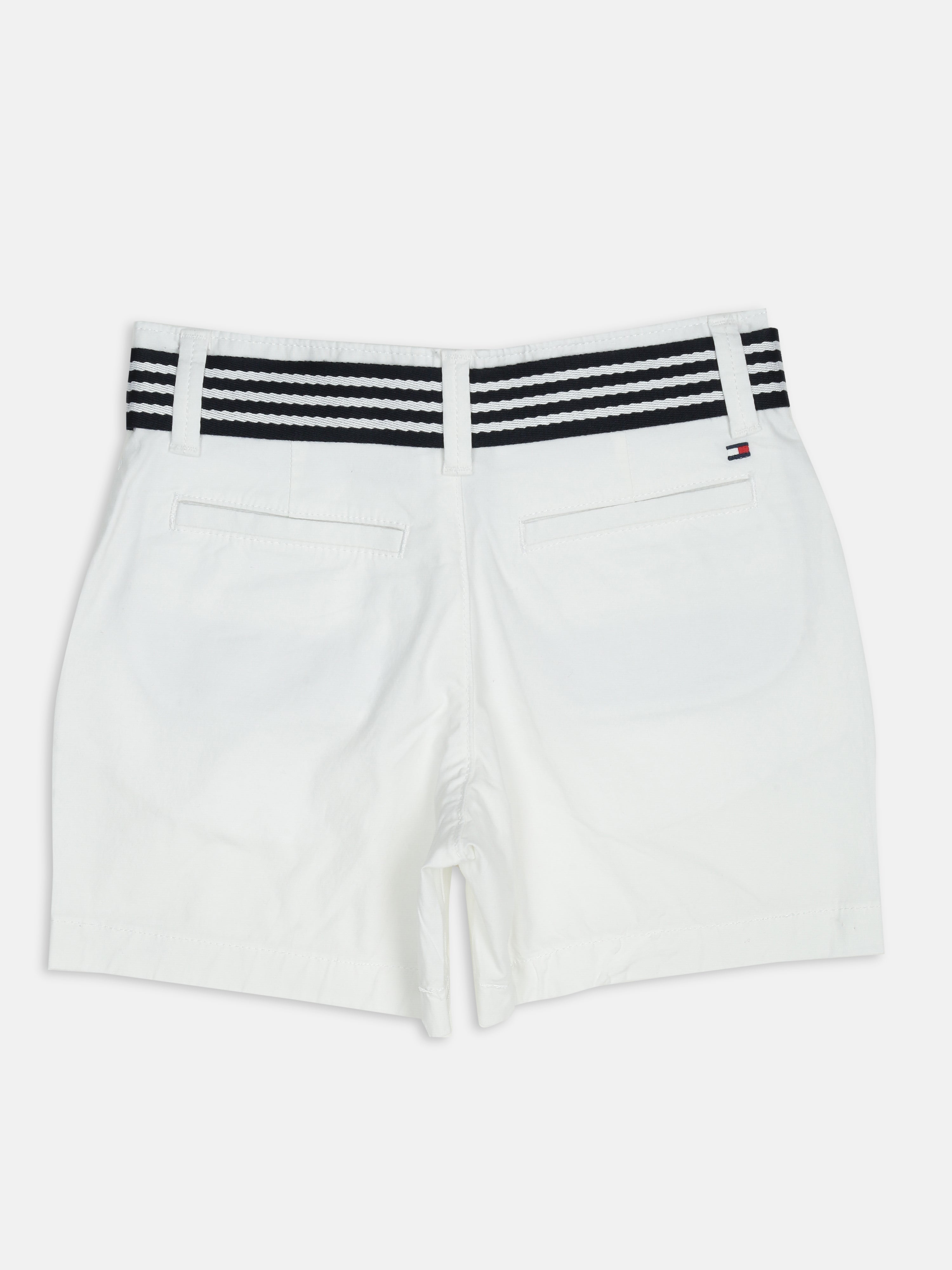Boys White Baggy Fit Mid Rise Shorts