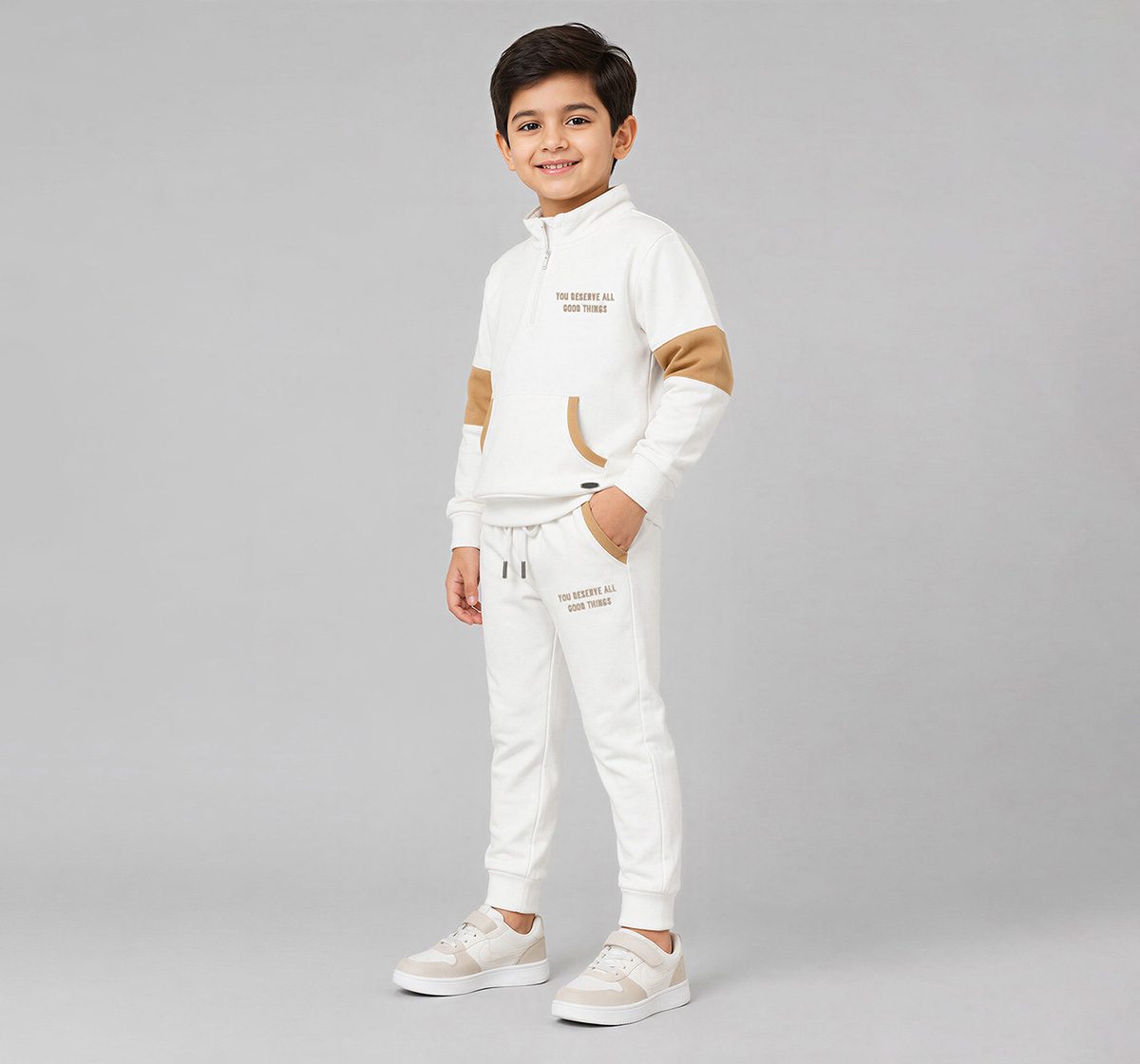 Sweatshirt & Jogger Coordinate Set Off White