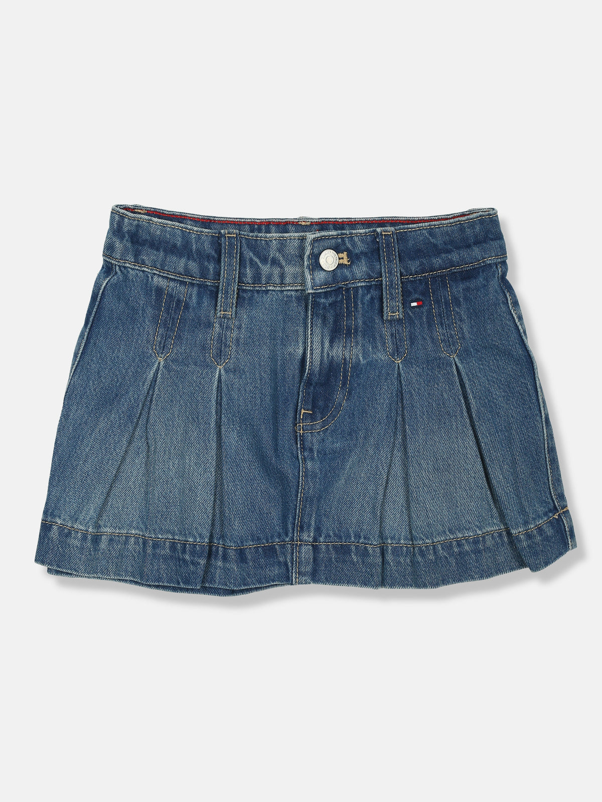 Solid Denim Skirt for Girls Blue