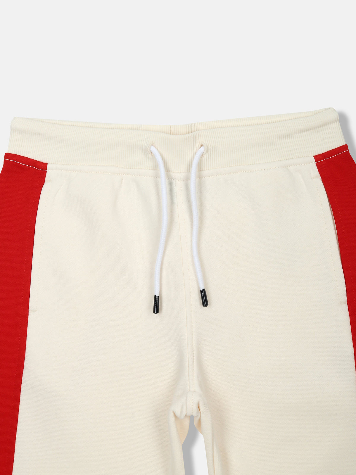 Colorblock Red Regenerative Cotton Bermuda Shorts for Boys