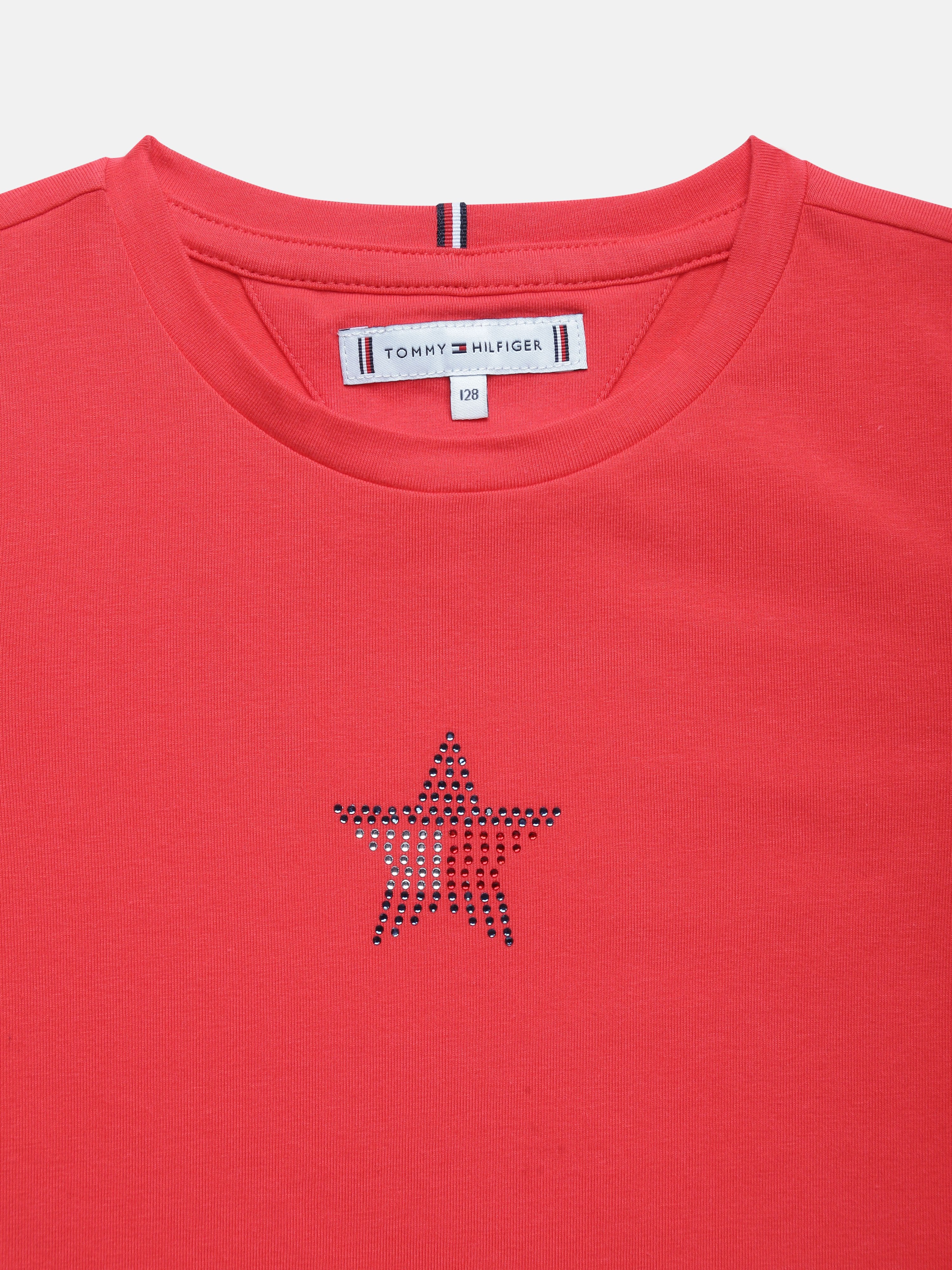Boys Red Solid Crew Neck Knit T-Shirt
