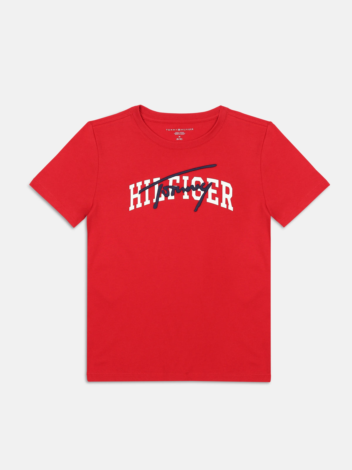 Boys Logo Regular Fit Cotton T-Shirt Red