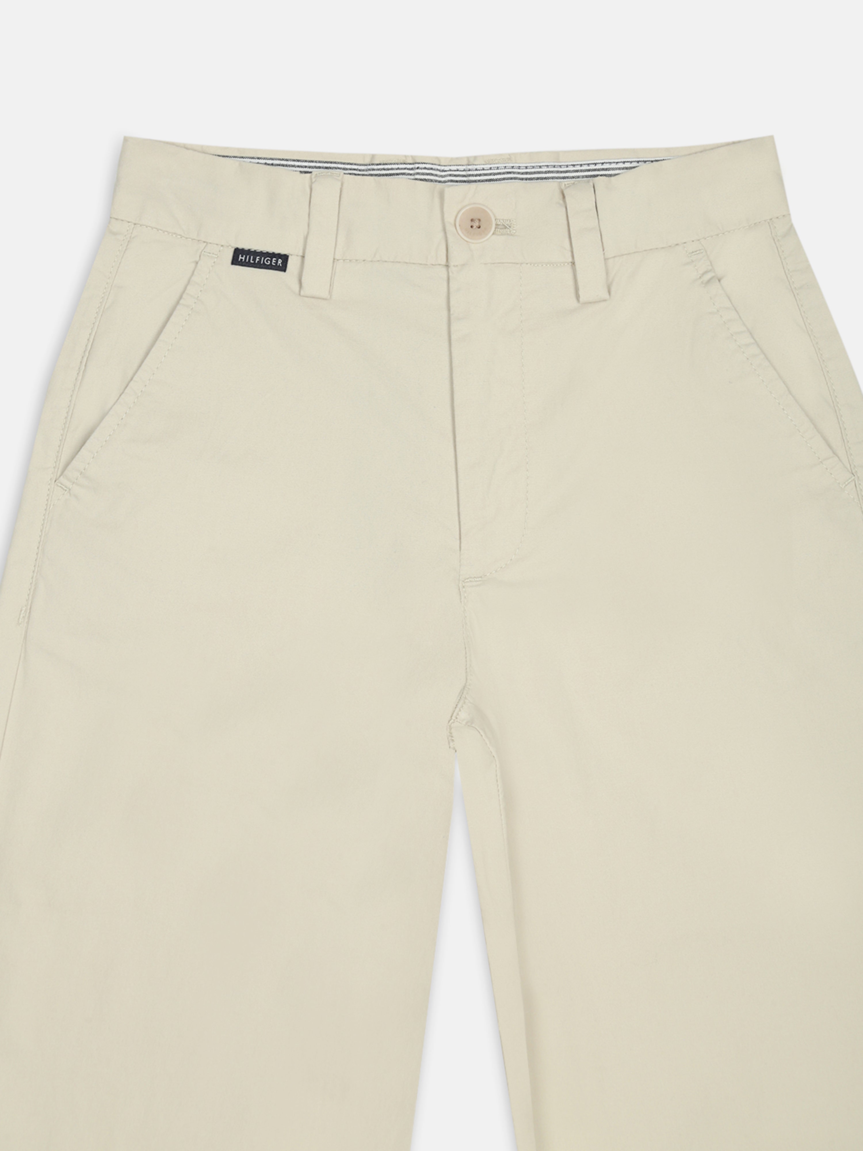 Boys Beige Baggy Fit Mid Rise Chinos