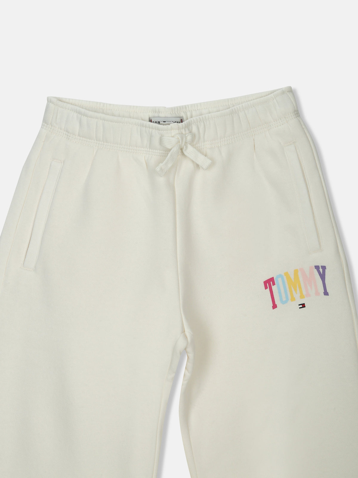 Girls Regular Fit Printed Mid Rise Trackpant Ivory Silk