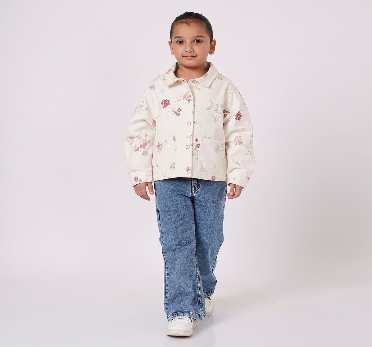 Regular Length Printed Shacket Multicolor