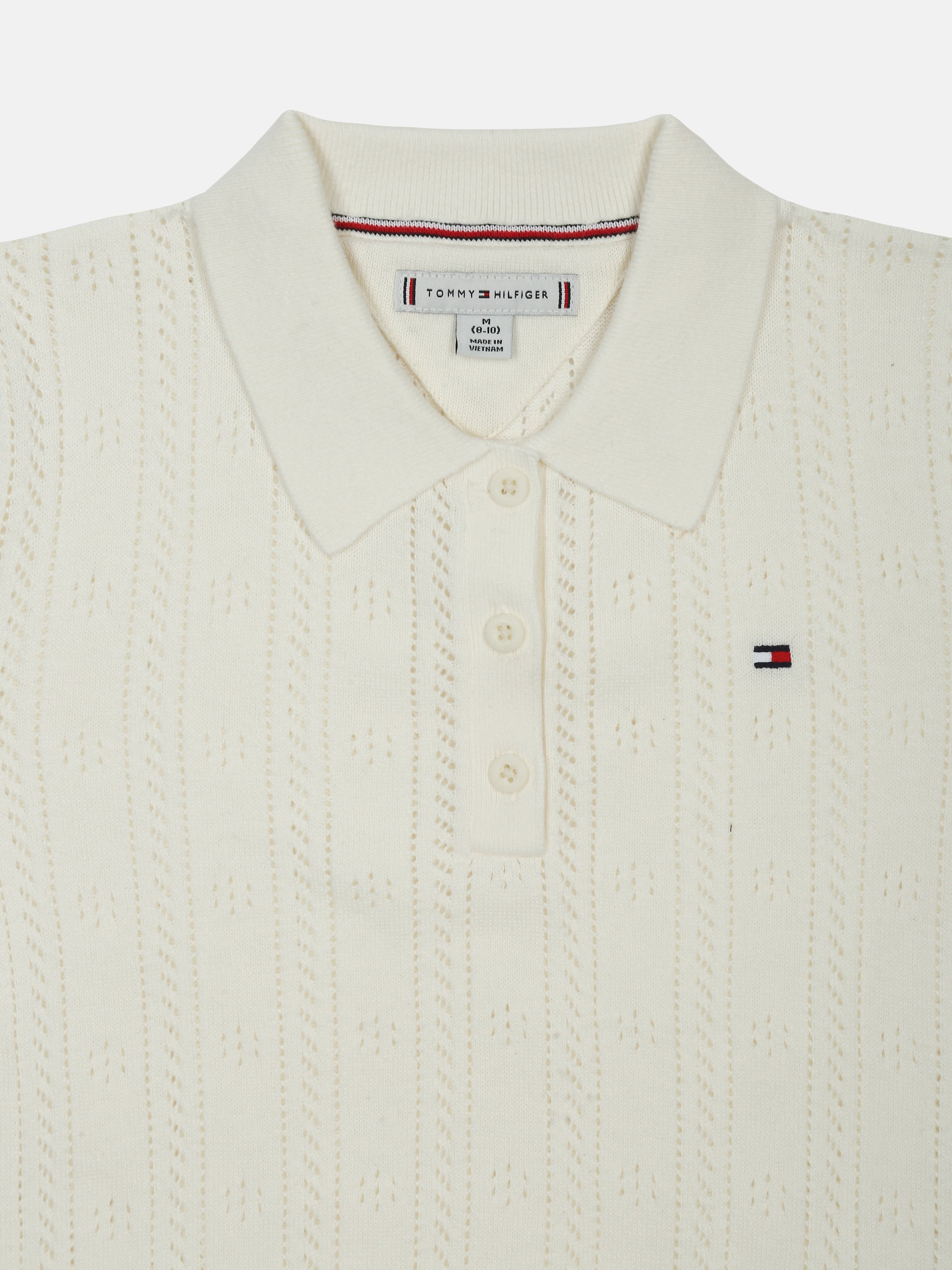 Pointelle Knit Sweater for Girls Off White