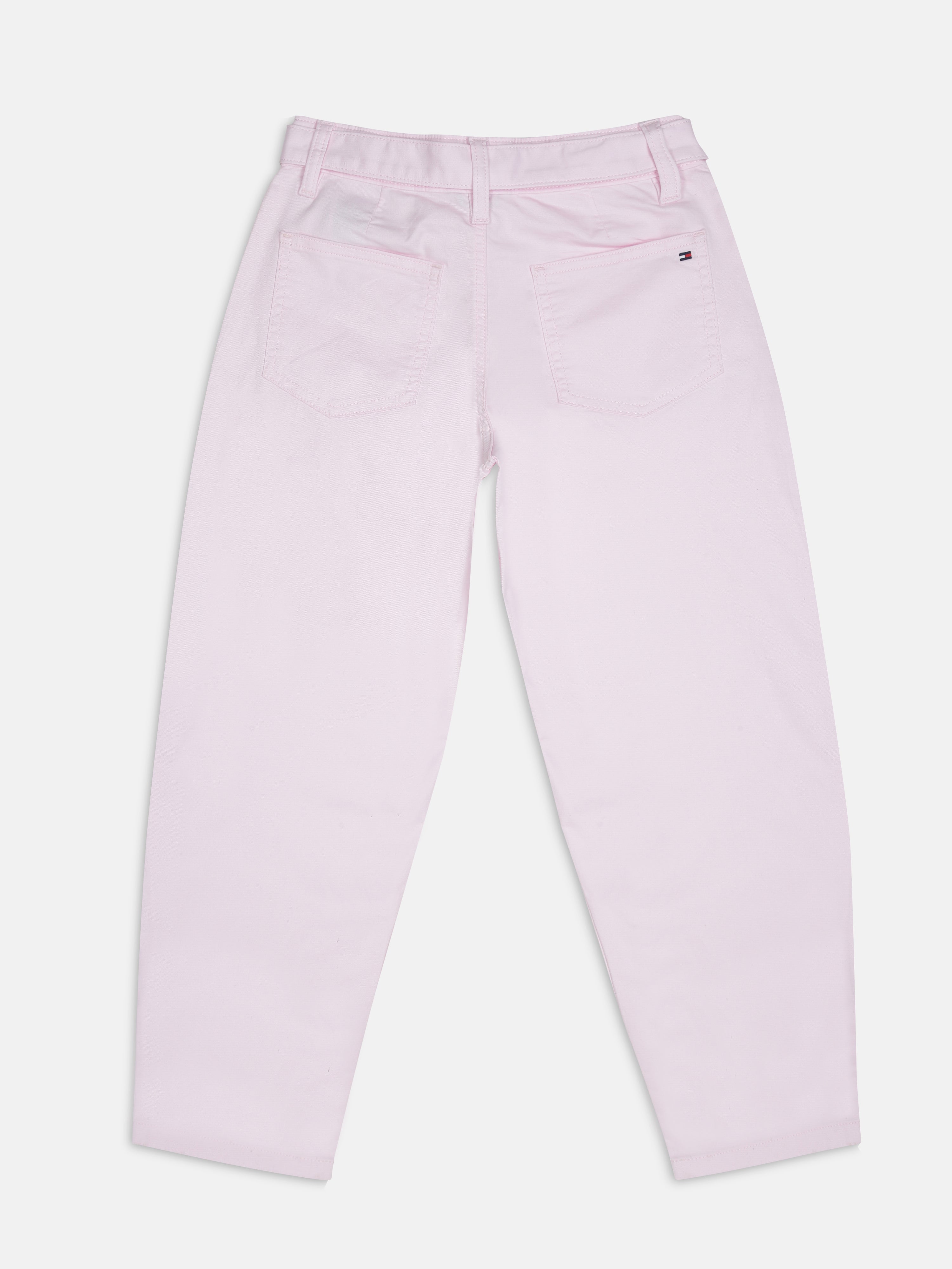 Girls Pink Straight Fit Non-Denim Pants