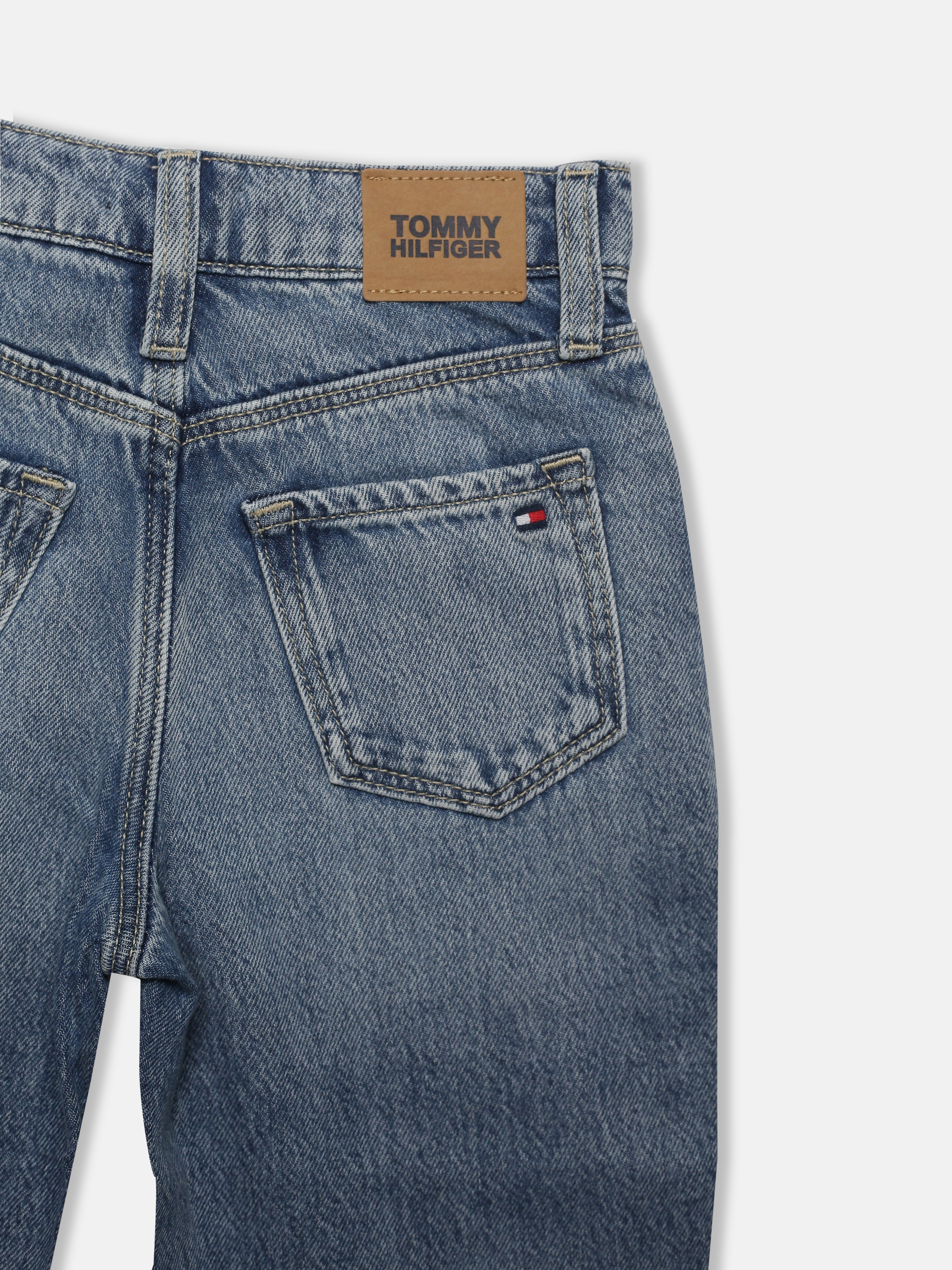 Boys Light Blue Relaxed Fit Mid Rise Jeans