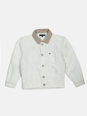 Logo Off-White Regenerative Cotton Denim Jacket for Boys