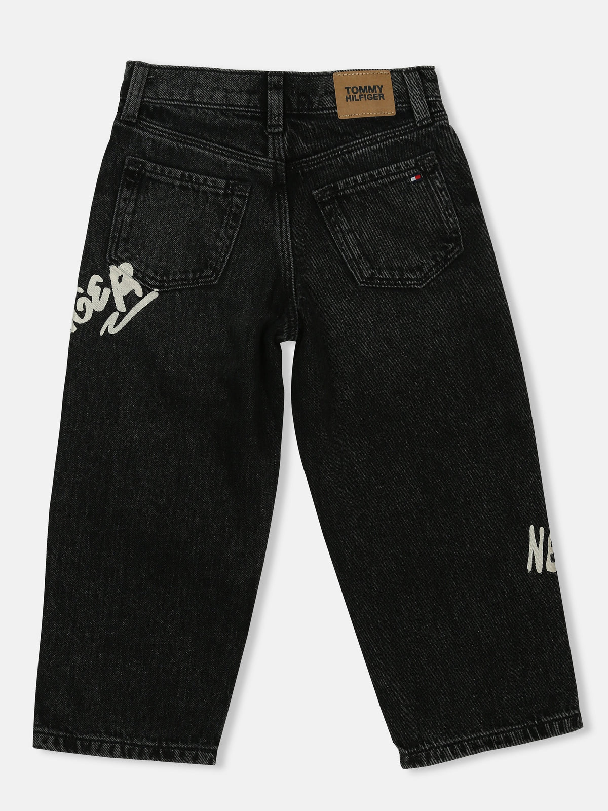 Boys Mid-Wash Loose Fit Mid Rise Jeans Denim Black