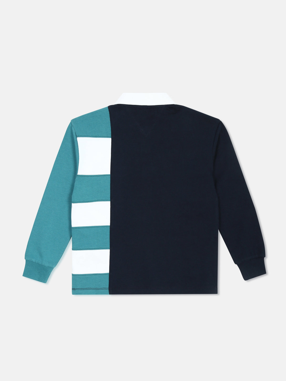 Striped Navy Blue Regenerative Cotton Polo T-Shirt for Boys