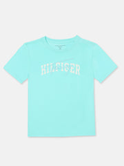 Boys Logo Regular Fit Cotton T-Shirt Miami Aqua