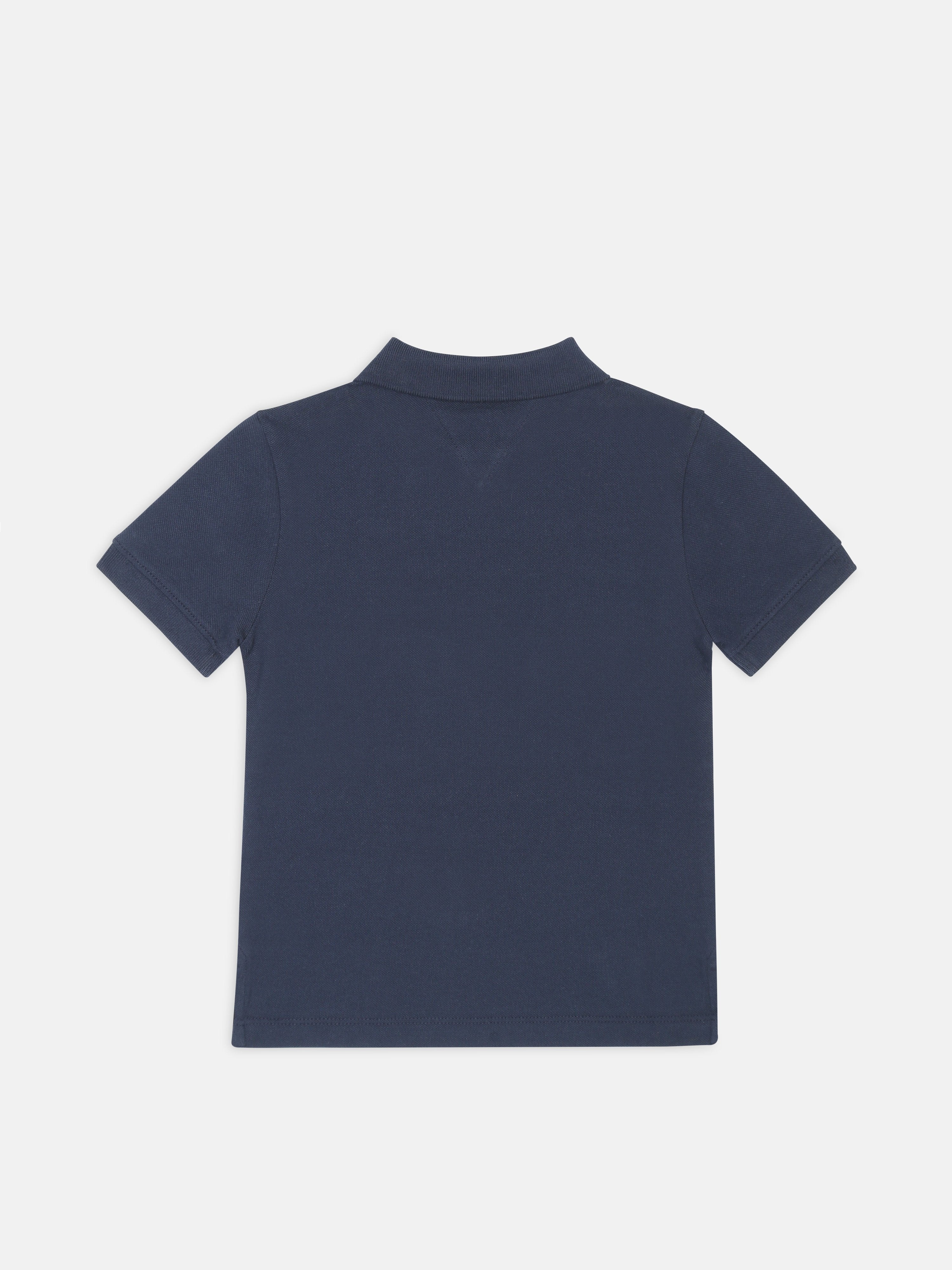Boys Navy Colorblock Polo Knit T-Shirt