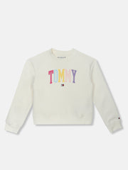 Girls Regular Fit Crew Neck Regular Sweatshirt Ivory Silk
