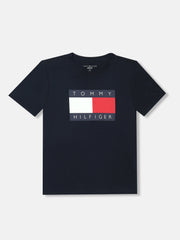Boys Logo Regular Fit Cotton T-Shirt Desert Sky Essential