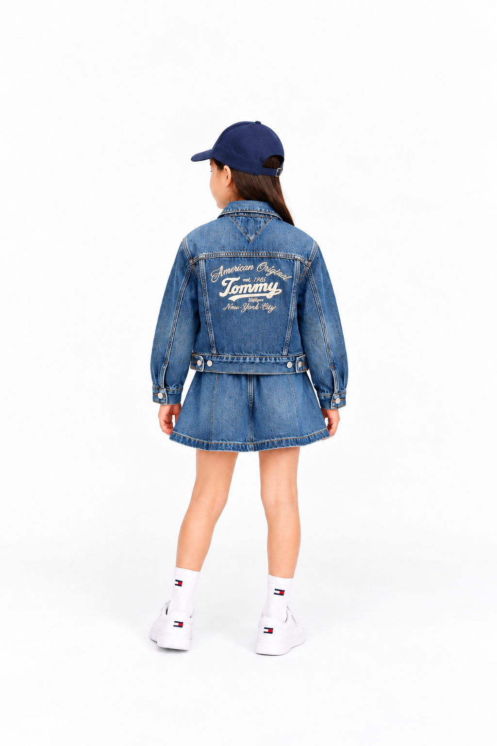 Girls Regular Fit Spread Collar Denim Jacket Islandblue