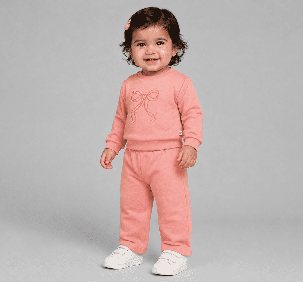 Looper Set-Sweatshirt & Wide Leg Bottoms Peach