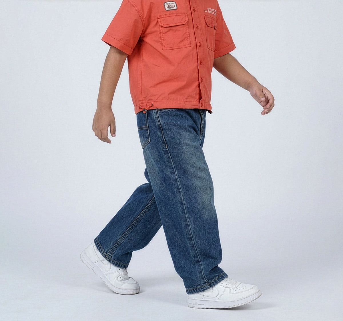 Boys Blue Cotton Denim Relaxed Fit Jeans