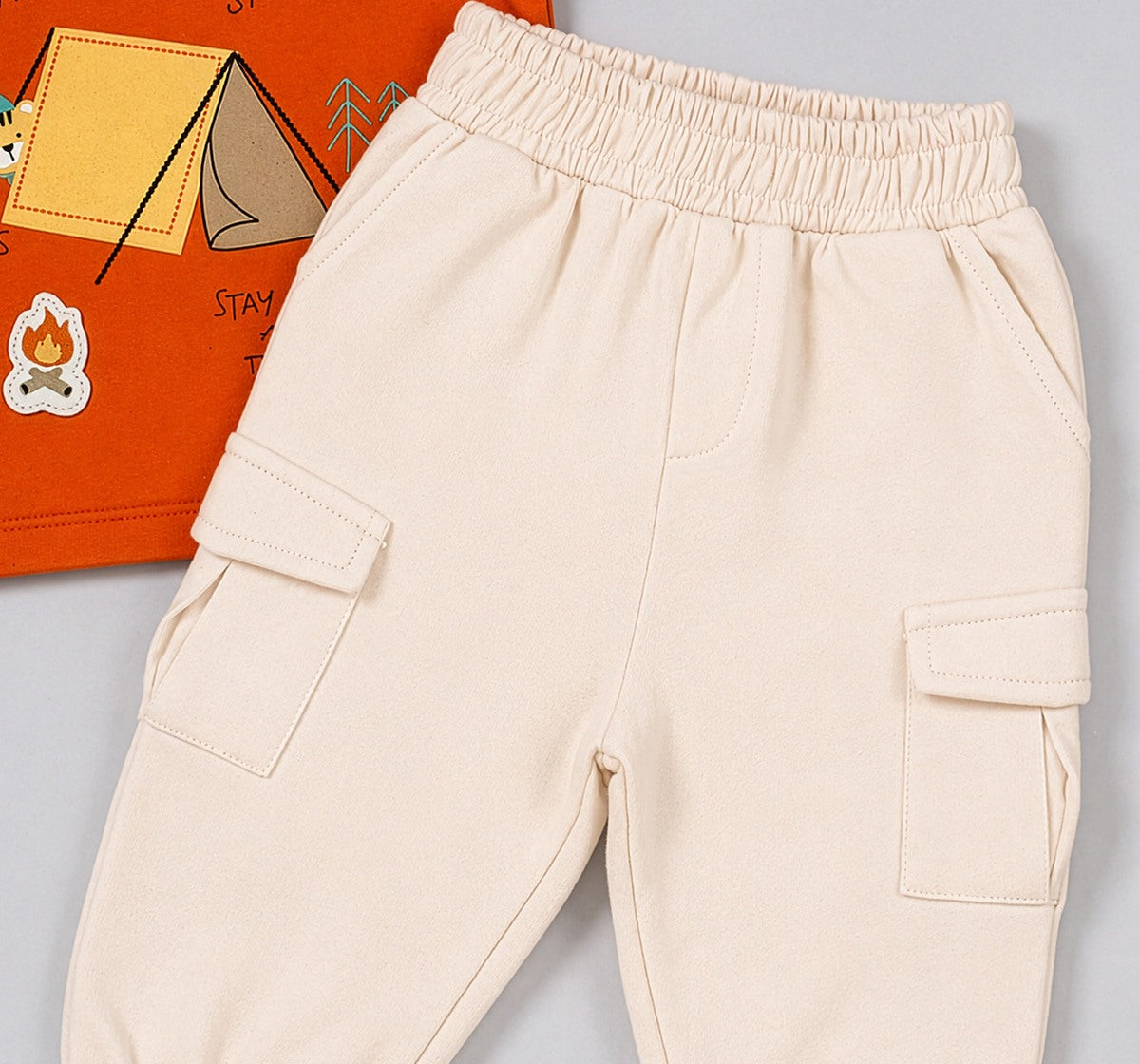 Knit Joggers with Pocket Detail Beige