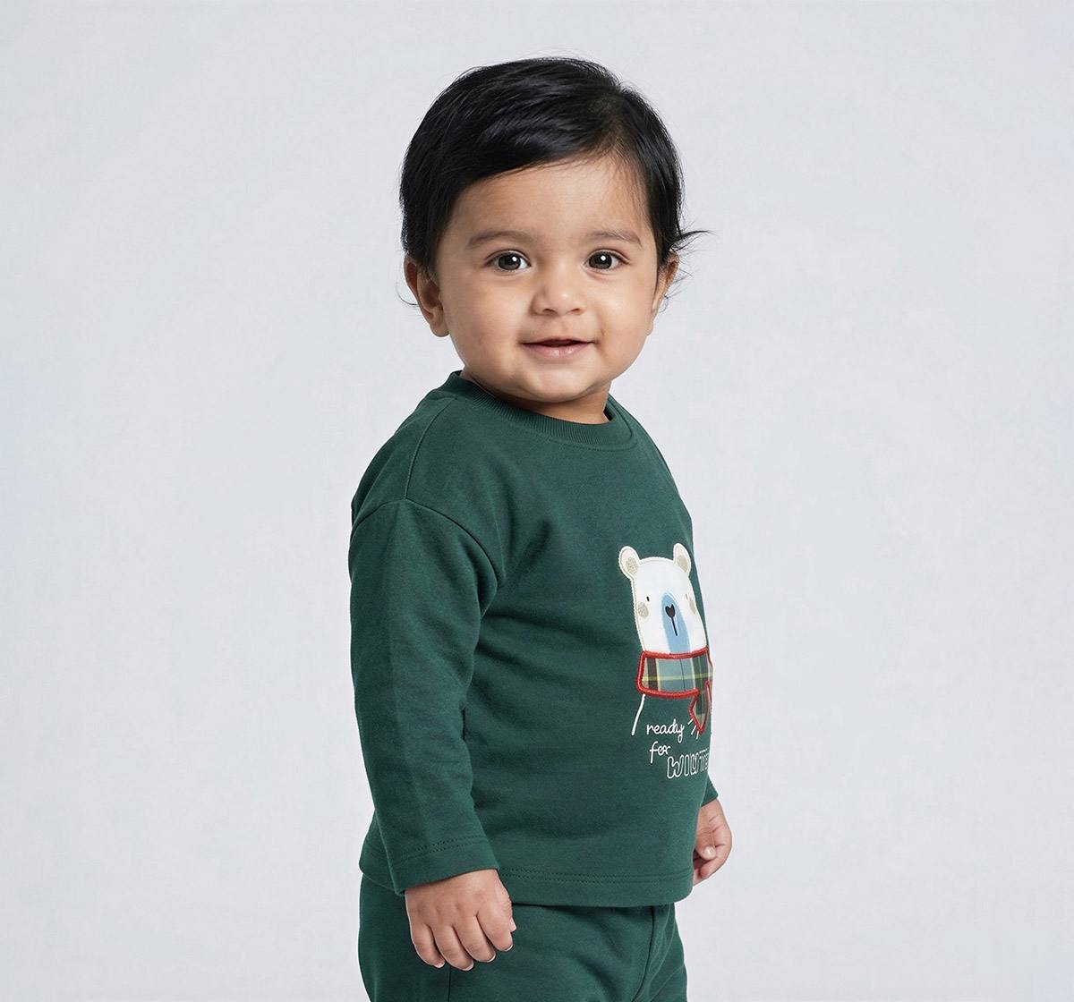 Antifit Embroidered Tee with Applique Green
