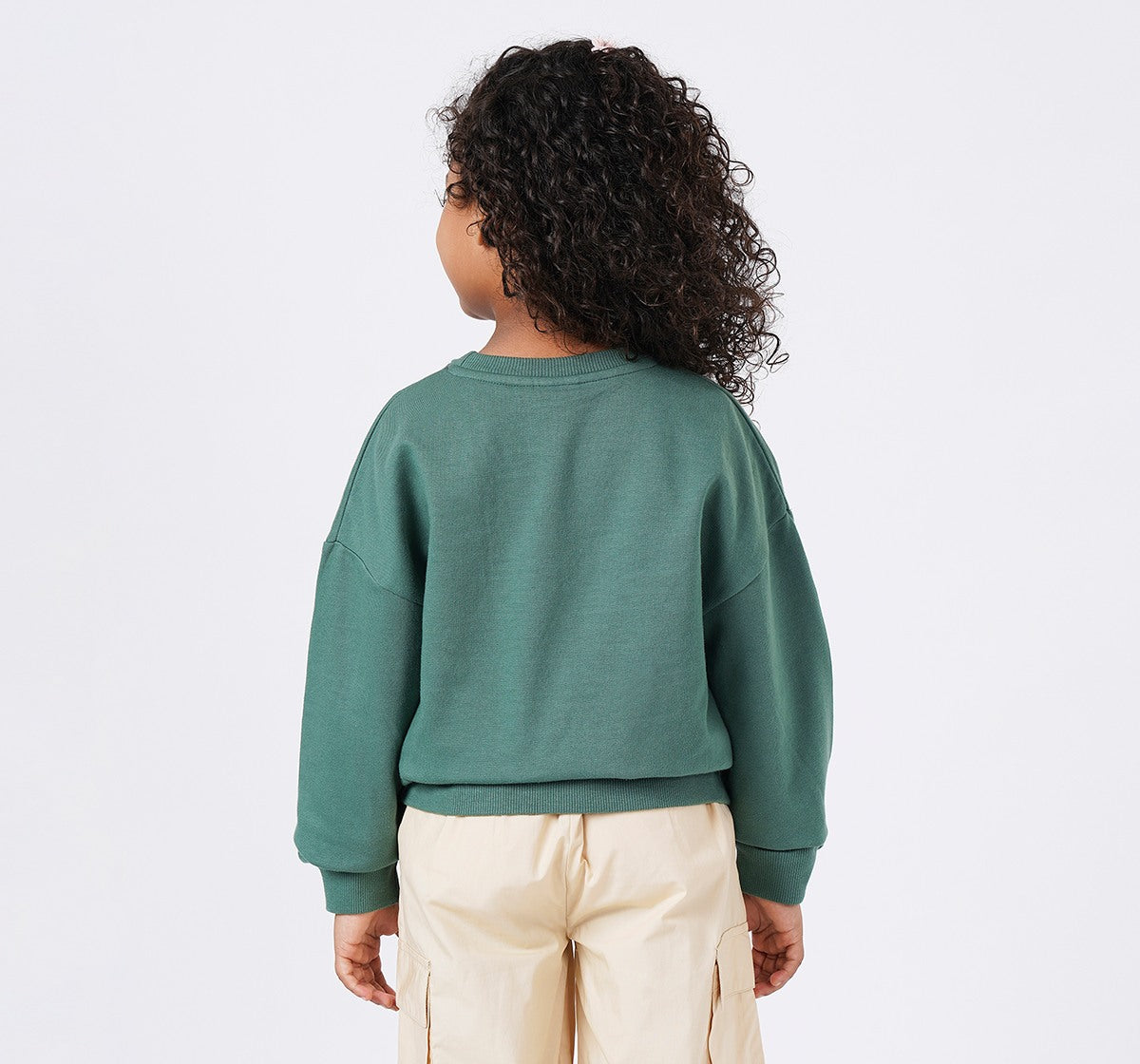 Sweatshirt with Emb At Shoulder Green