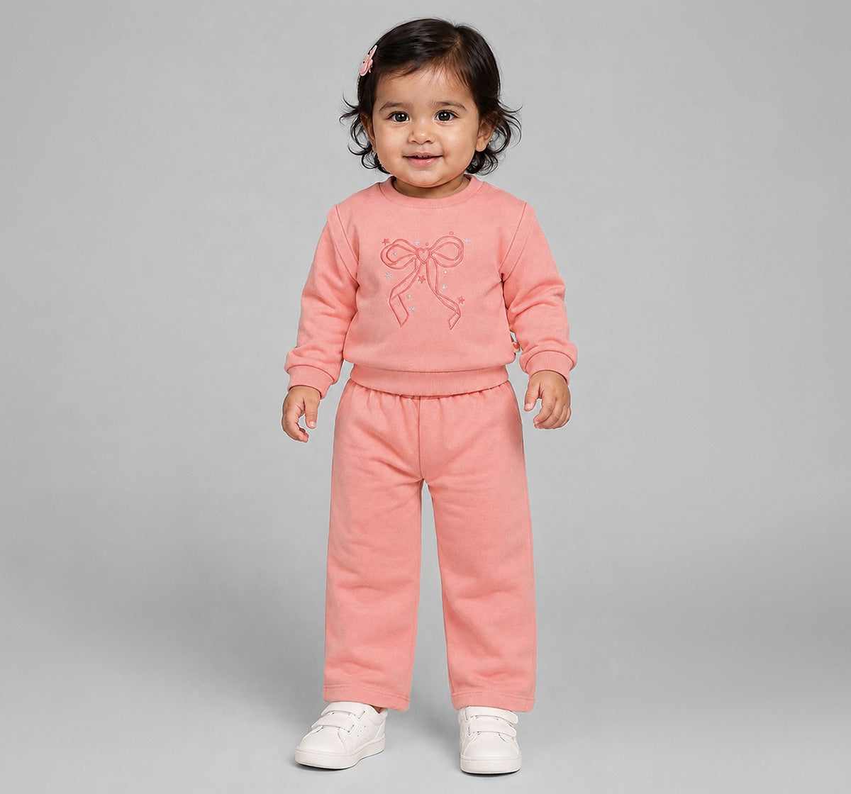 Looper Set-Sweatshirt & Wide Leg Bottoms Peach