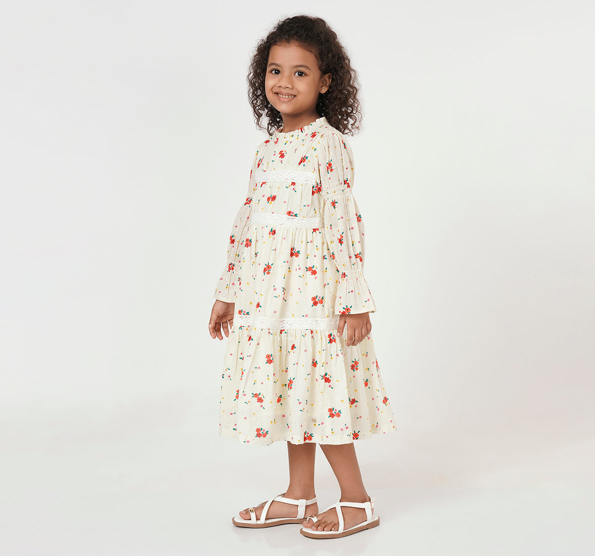 Dress with Ladder Lace Detail Multicolor