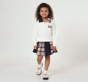 Sweatshirt with Fannel Check Skirt White