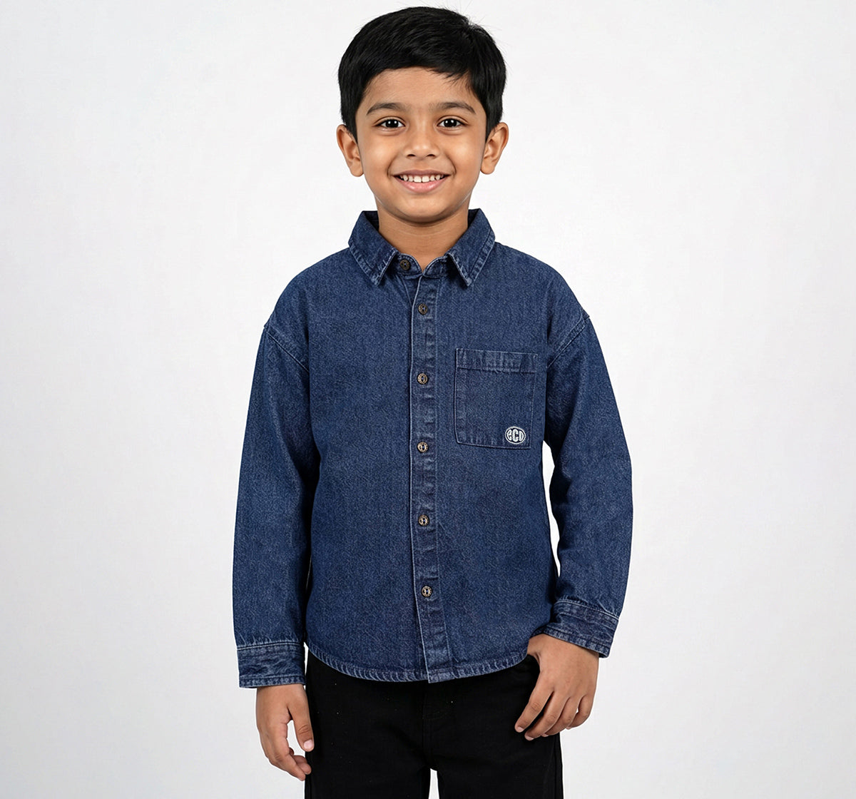 Full Sleeves Denim Shirt Navy