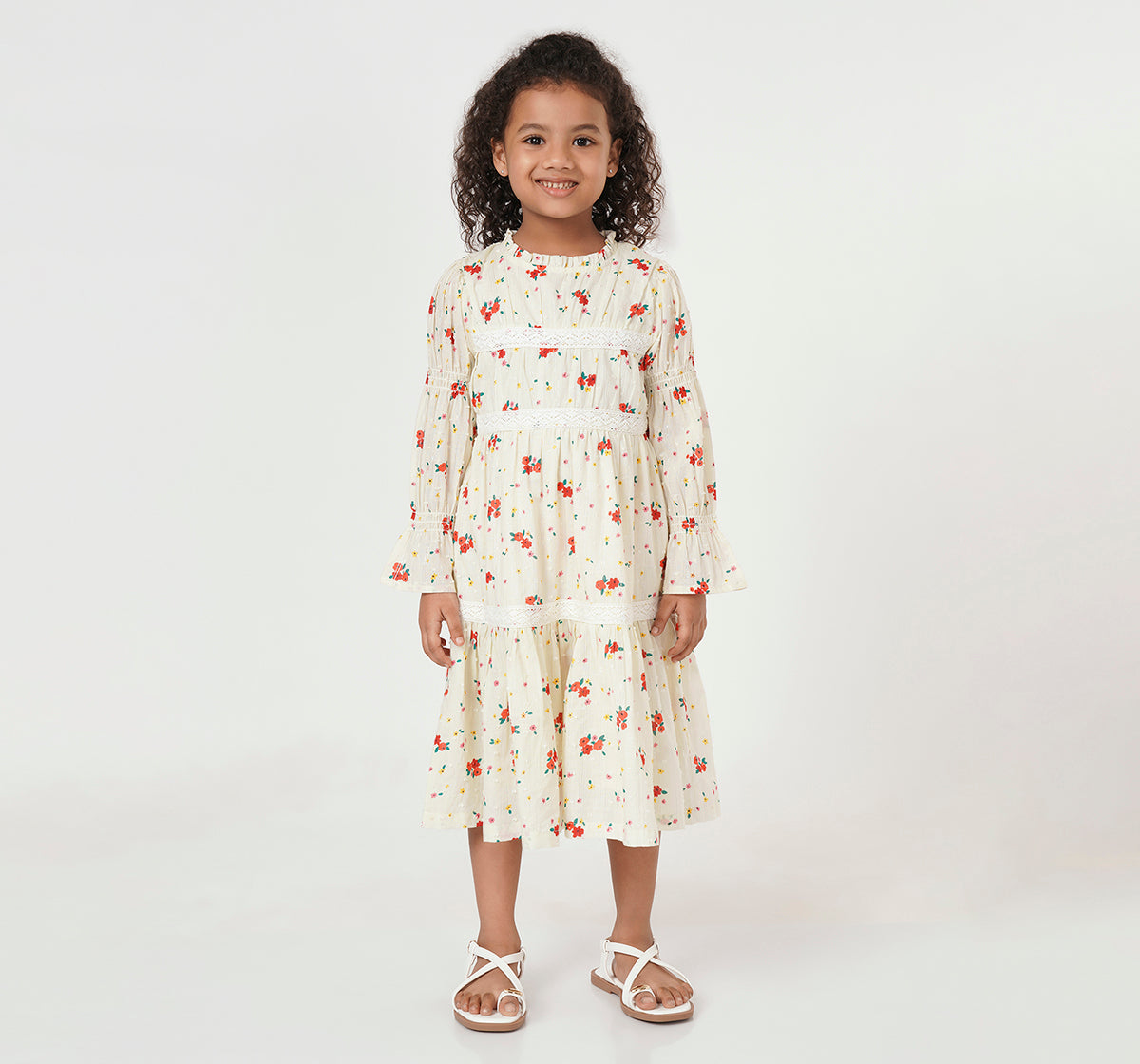Dress with Ladder Lace Detail Multicolor