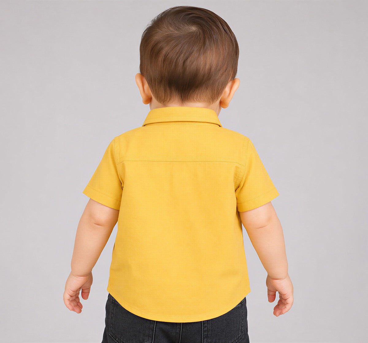 Half Sleeves Embroidered Placket Shirt Yellow