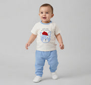 Interactive Print Tee & Jogger Set White/Blue