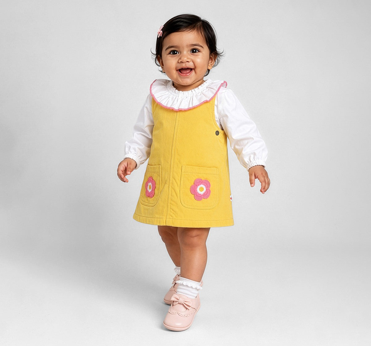 Corduory Dress with Top Yellow