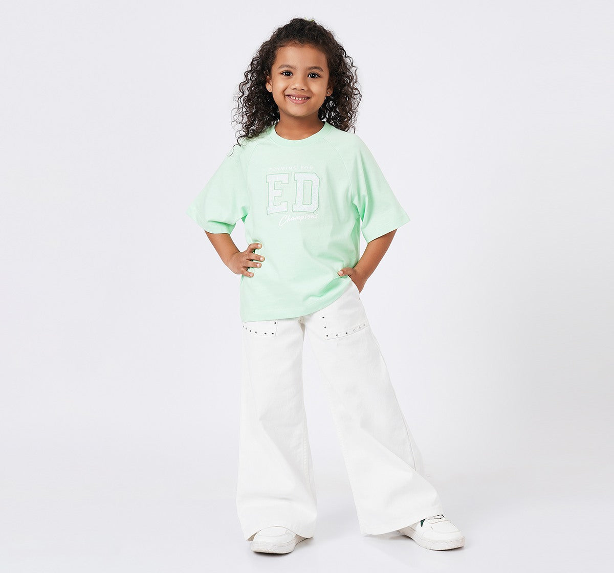 Anti Fit T Shirt with Print Green