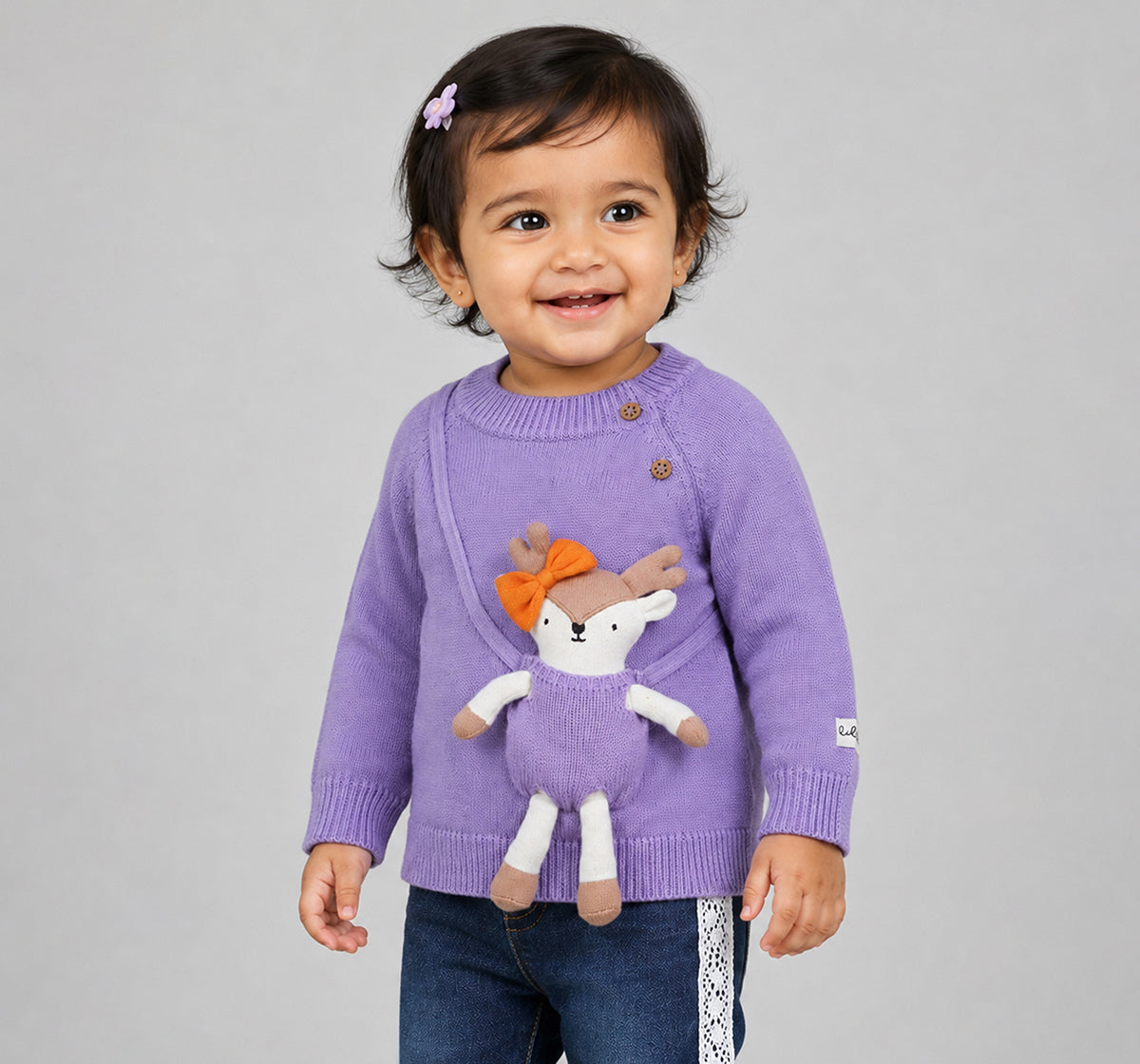 Sweater with Removable Toy Lilac
