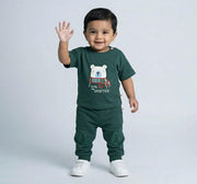 Antifit Tee with Applique & Embroidery Green