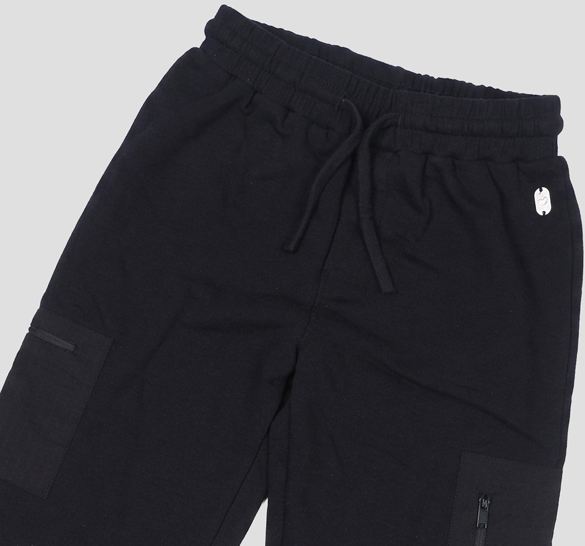 Knit Jogger with Cut and Sew Detail Black