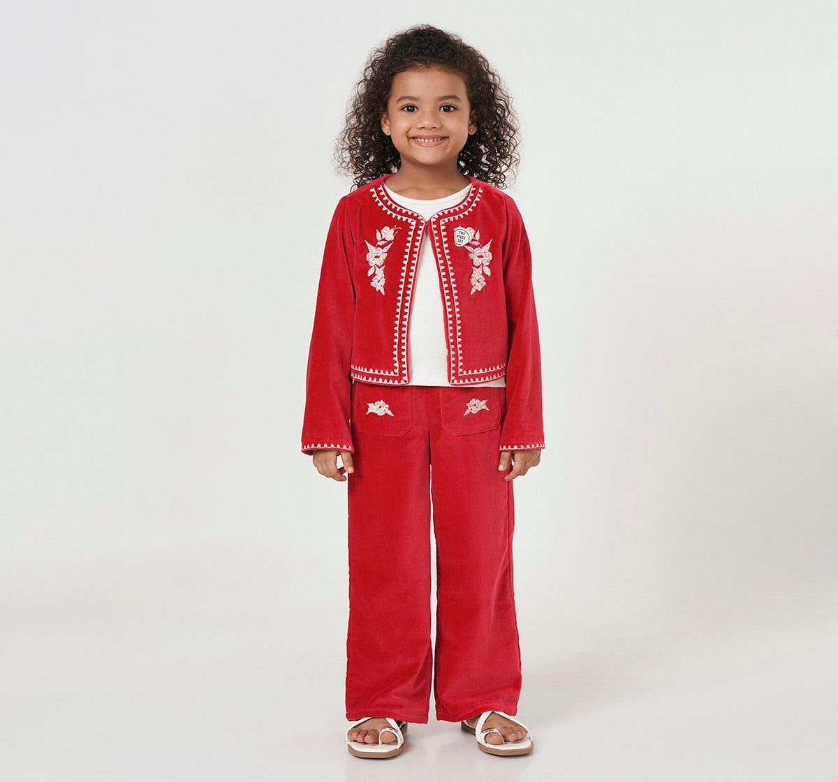 Embroidered Jacket and Bottom Set
