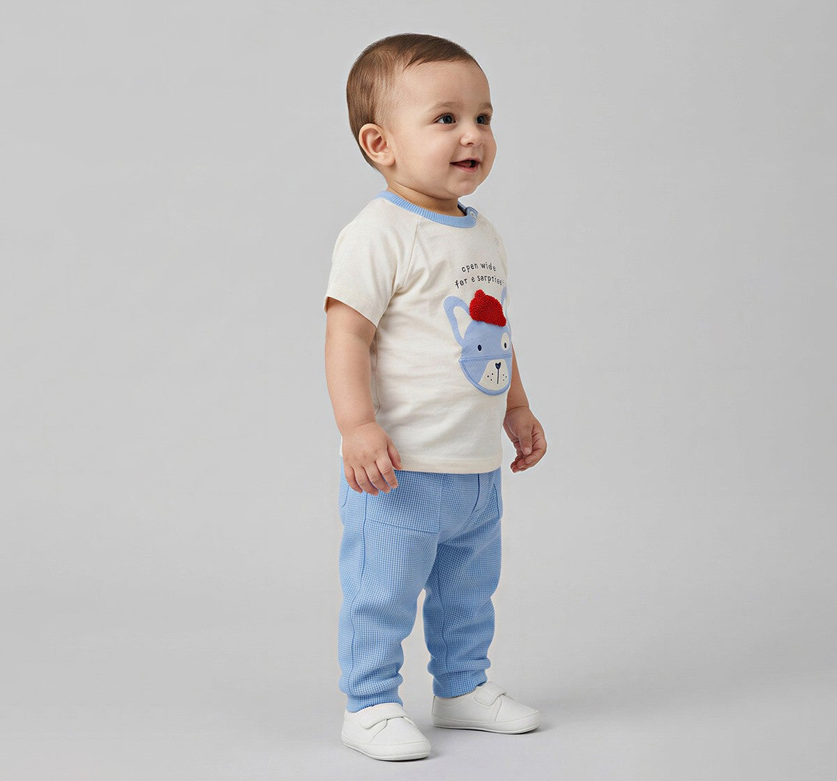 Interactive Print Tee & Jogger Set White/Blue