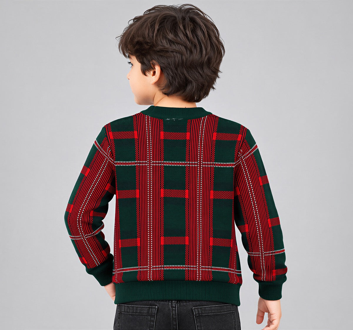 Flat Knit Jacquard Sweater Teal