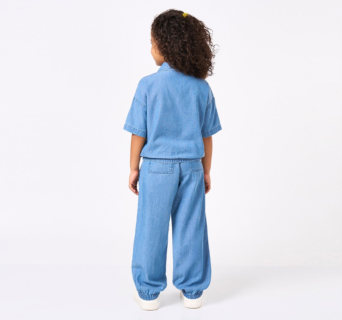 Denim Top with Jogger Set Blue