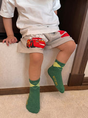 Unisex Green Argyle Cotton Ankle Socks