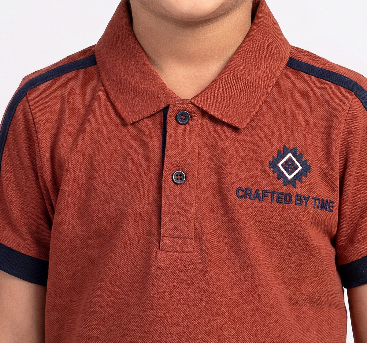 Polo Neck T-Shirt Rust