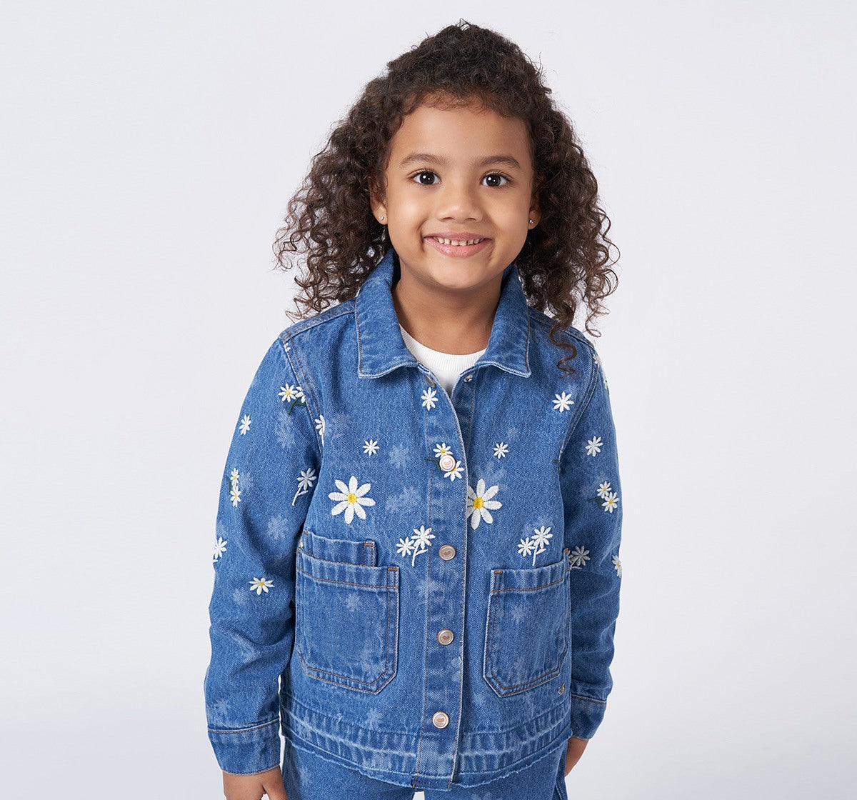 Regular Length Laser Print Emb Shacket Blue