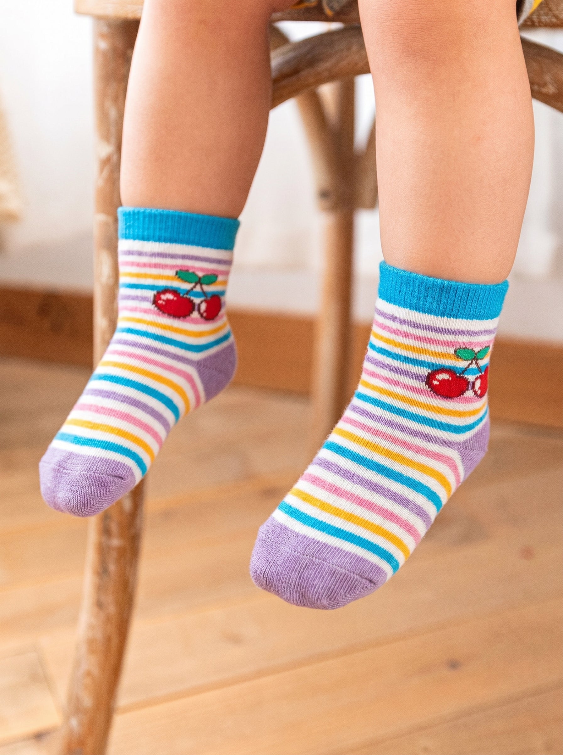 Unisex Rainbow Cherry Cotton Ankle Socks