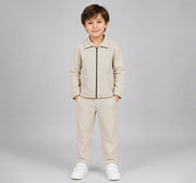 Striper Shacket & Jogger Coordinate Set Black and White